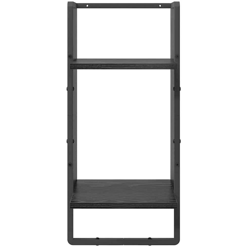 vidaXL 5 Shelf Black Oak Wall Shelf Set of 4 Image 9
