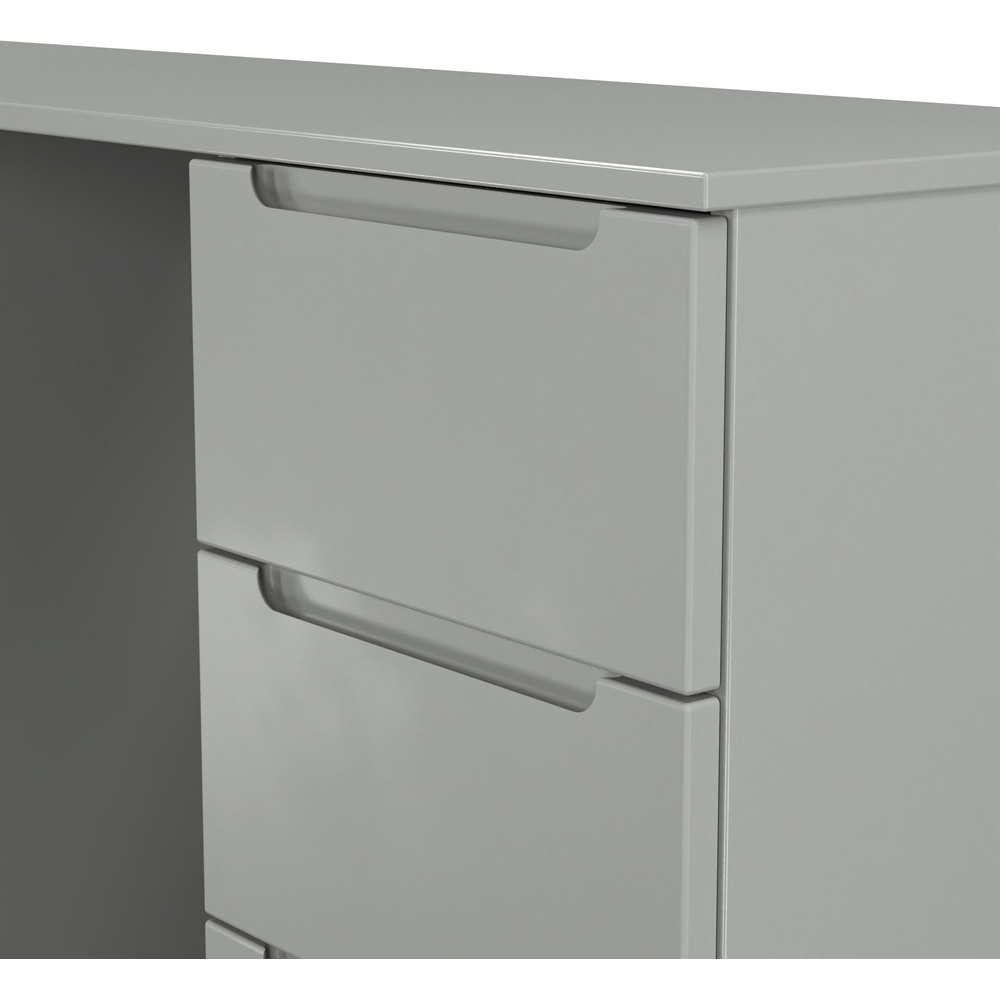 Crowndale Milan 6 Drawer Dusk Grey Kneehole Desk Ready Assembled Image 5