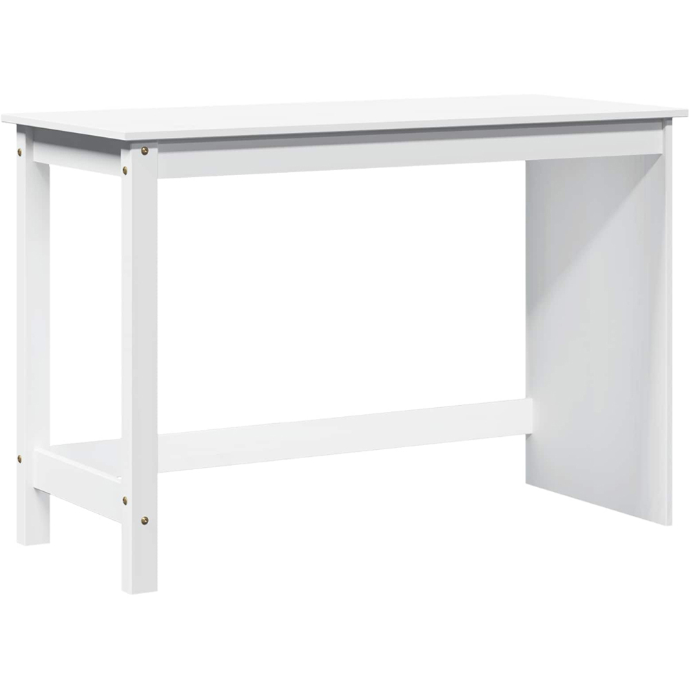 vidaXL Minimalist Compact Pine Wood Desk White Image 2