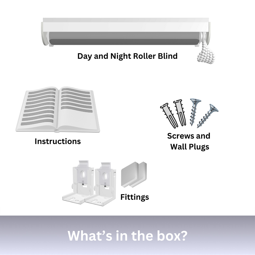 Caecus Day Night Blackout Long Drop Roller Blind White 210 x 100cm Image 2