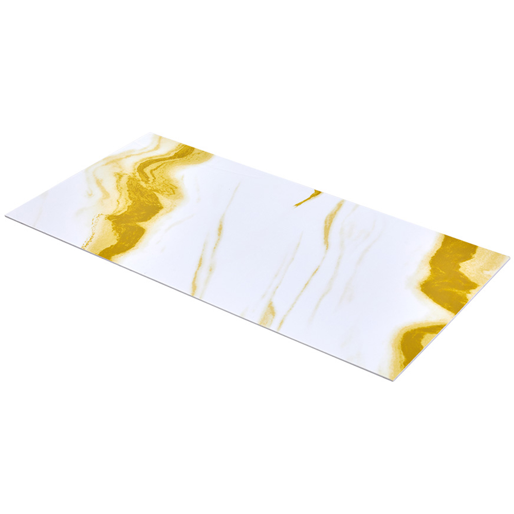 Living and Home 10 Piece Golden Quicksand Veins Marble Peel and Stick Wall Sticker Image 3