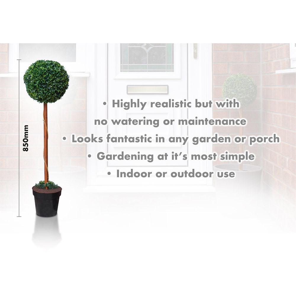 Best4 Green Artificial Topiary Ball Tree 85cm Wilko