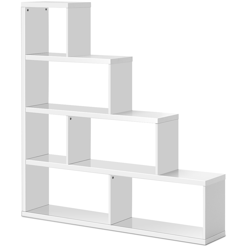 Costway 6 Shelf White Ladder Bookcase  Image 2
