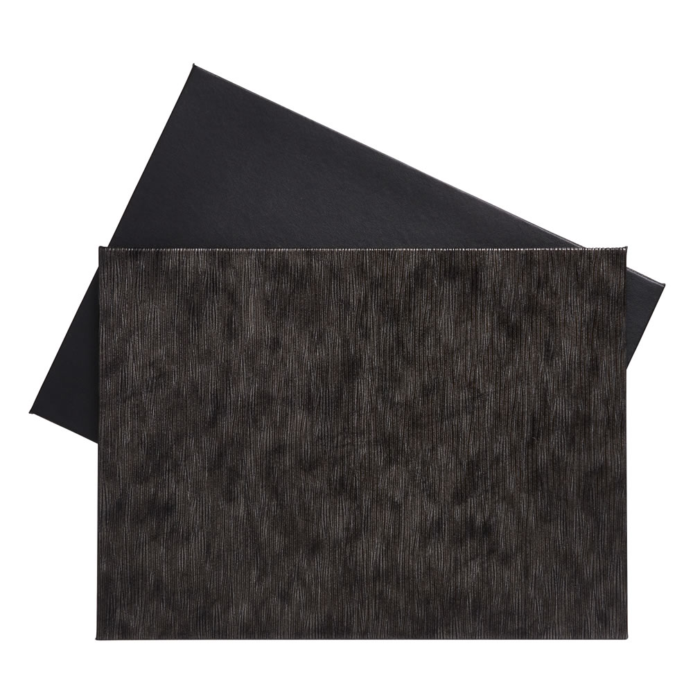 Wilko 4 pack Faux Leather Black and Grey Placemats Wilko