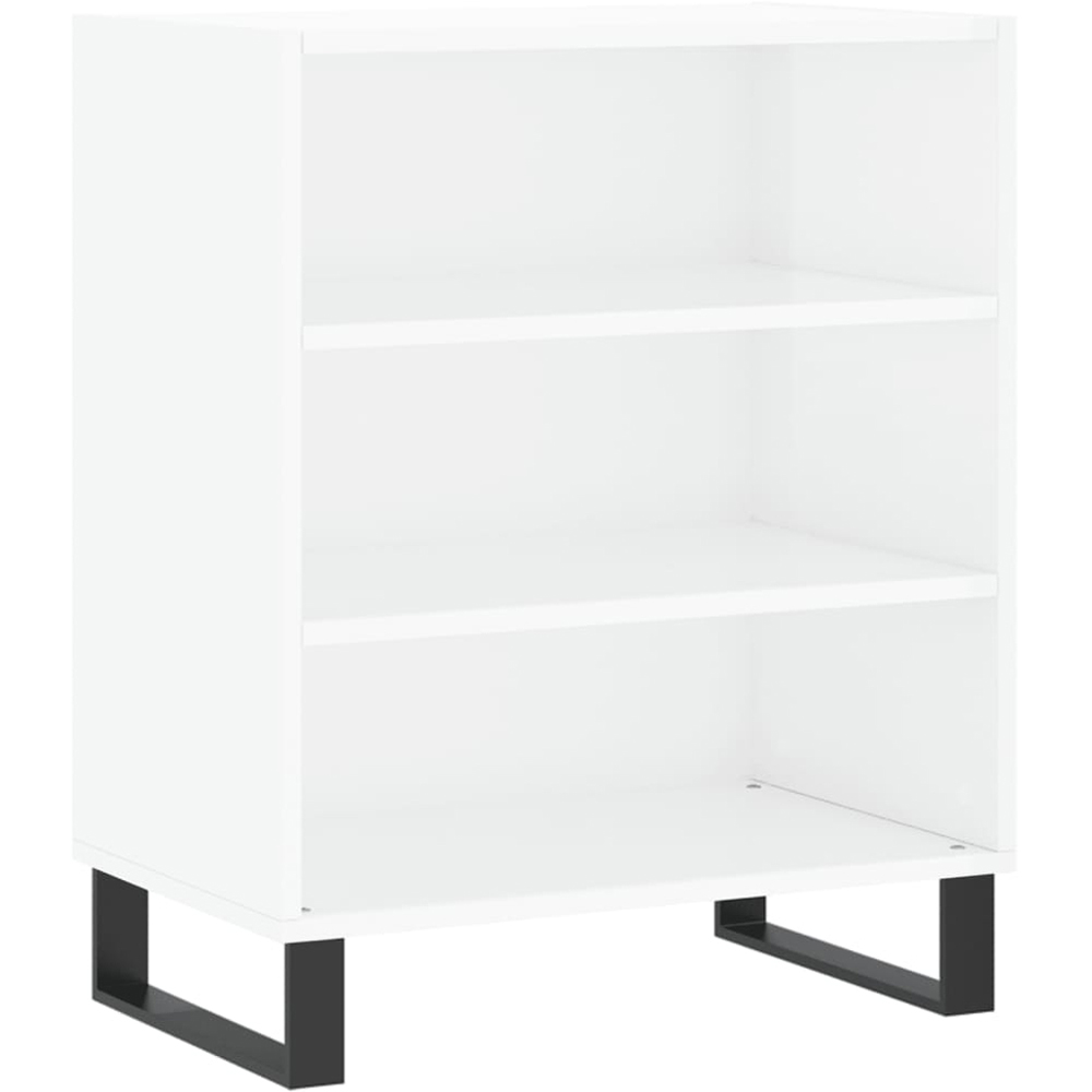 vidaXL 3 Shelf High Gloss White Sideboard Image 2