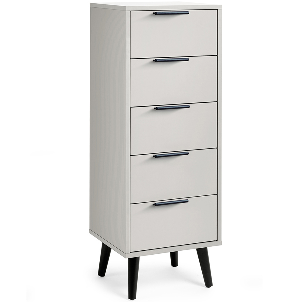 Julian Bowen Alba 5 Drawer Narrow Silk Grey Chest of Drawers Image 2