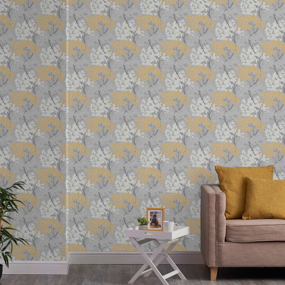 Fresco Lykke Tree Ochre Wallpaper Image 3