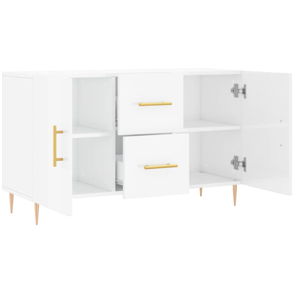 vidaXL 2 Drawer White Sideboard Image 4