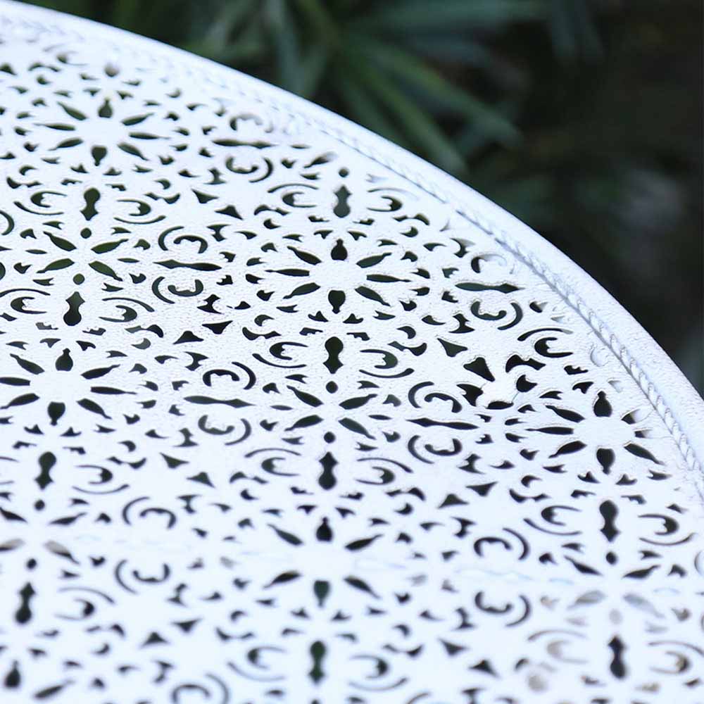 GlamHaus Marseille 2 Seater Bistro Set Antique White Image 4