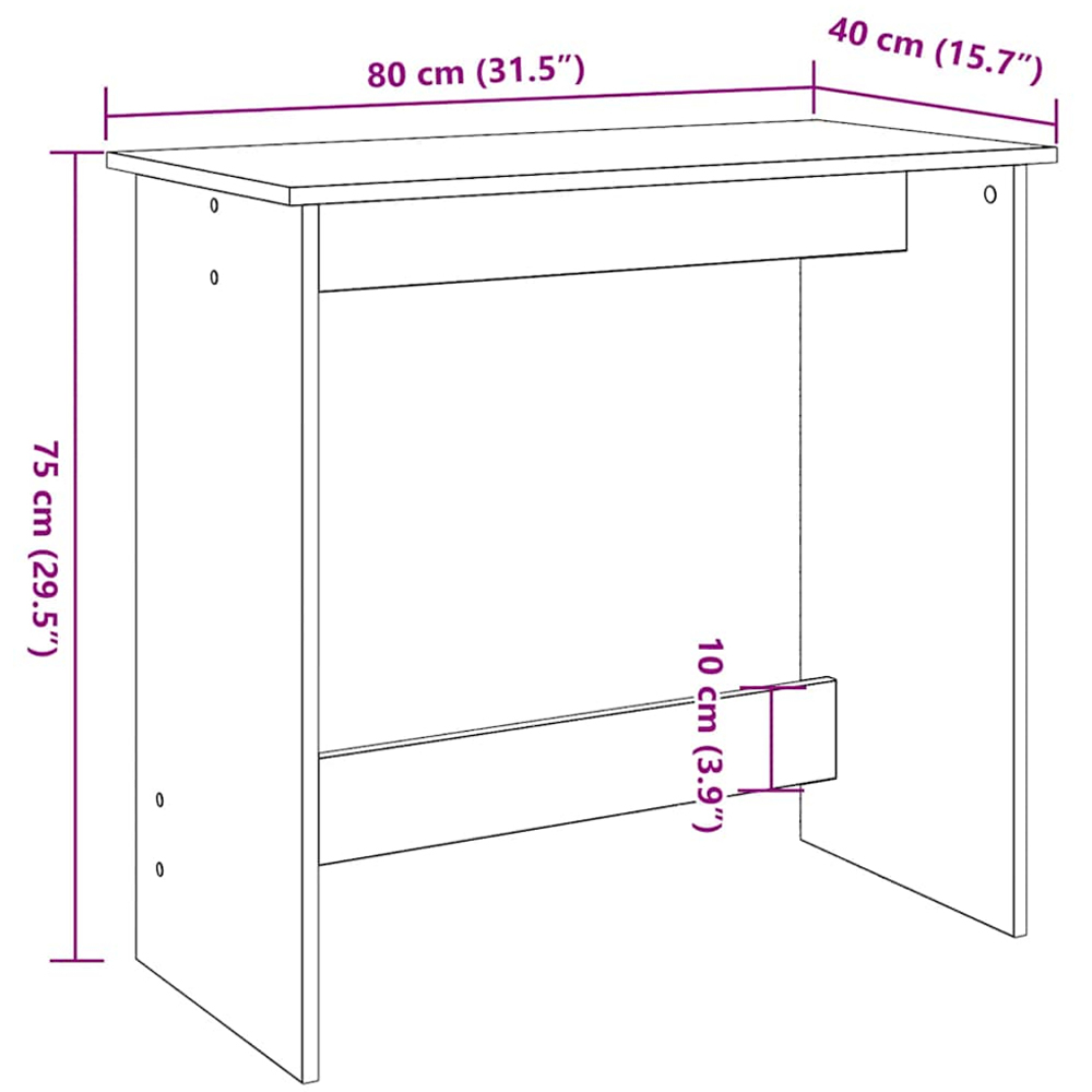 vidaXL Office Desk Concrete White Image 9