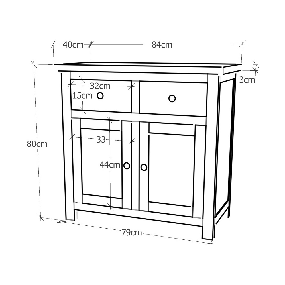 Core Products Boston 2 Door 2 Drawer Sideboard Image 7