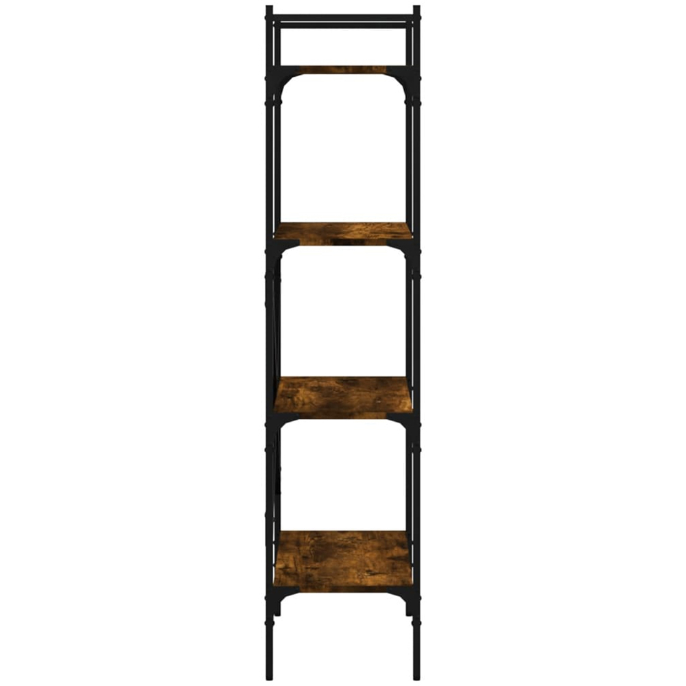 vidaXL 4 Shelf Smoked Oak Bookcase Image 5