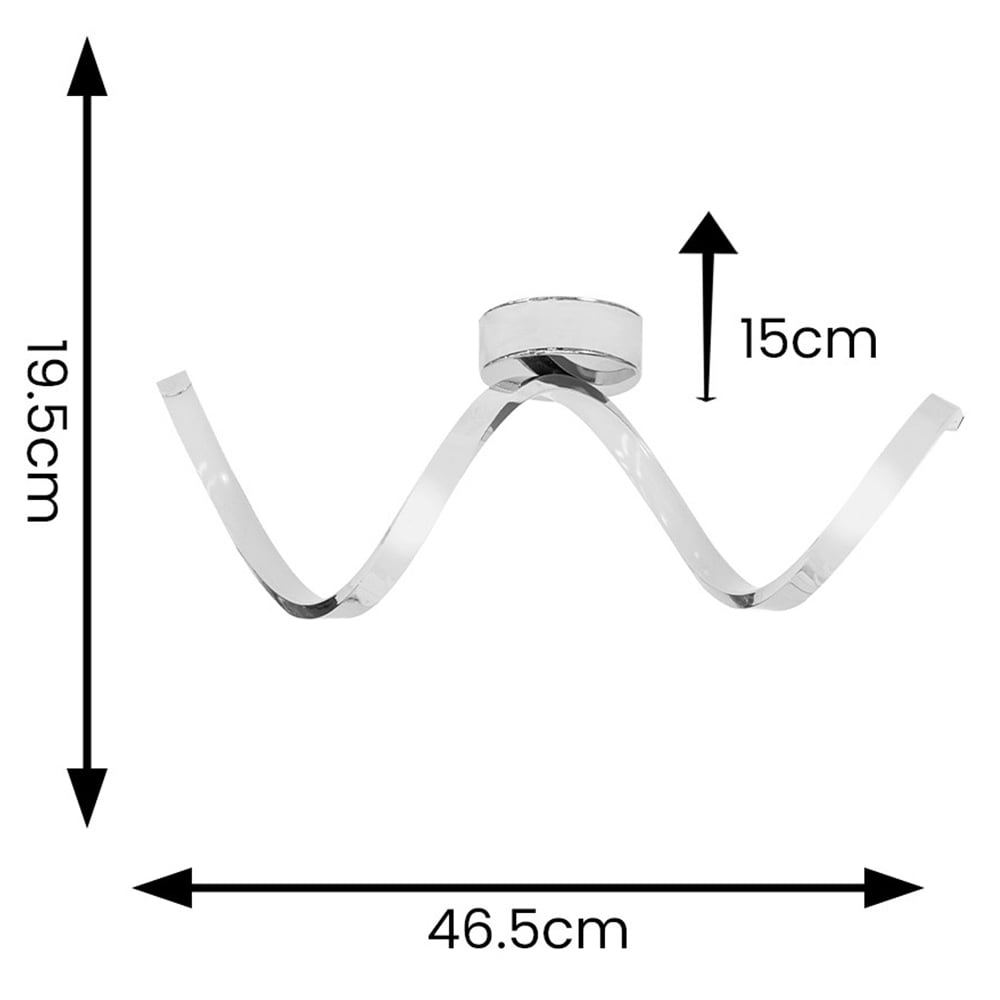 ValueLights Infinity Chrome Single Twist Integrated LED Ceiling Light Image 4