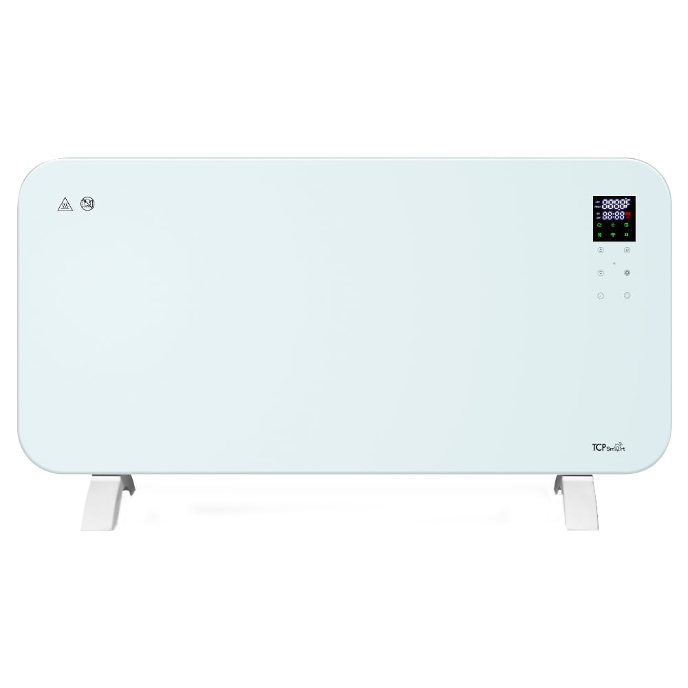 TCP White Smart Glass Panel Heater 1500W Image 1