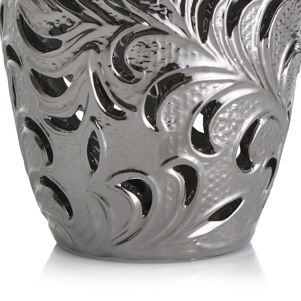 Wilko Silver Ceramic Cut Out Lamp Image 5