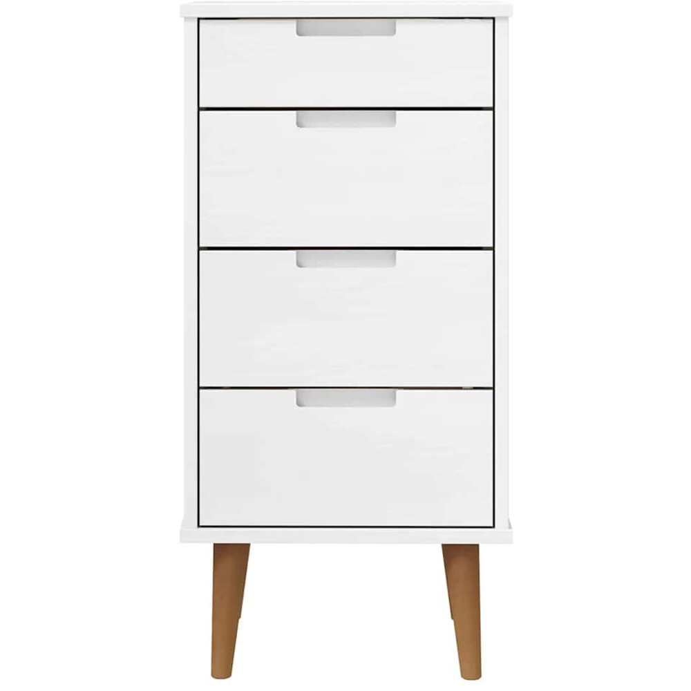 vidaXL 4 Drawer White Solid Pine Wood Drawer Cabinet Image 4