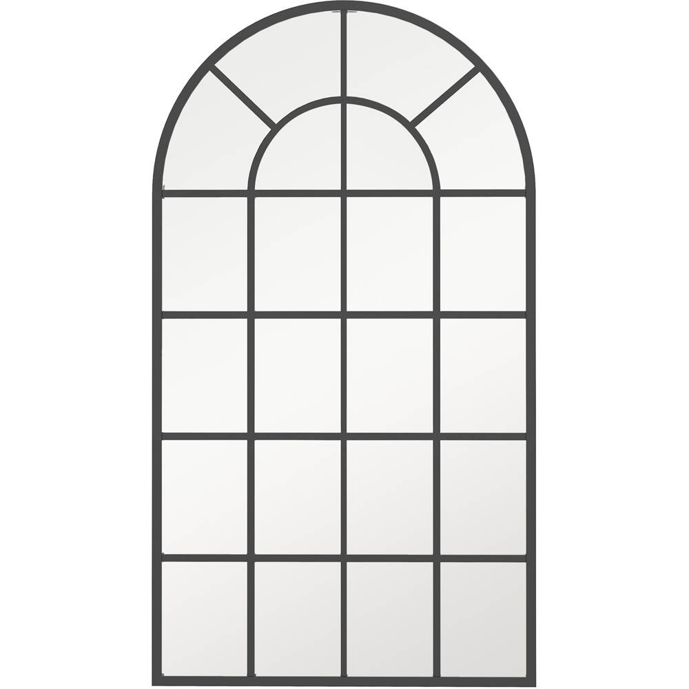 Portland Black Arch Window Wall Mirror 110 x 62cm Image 1
