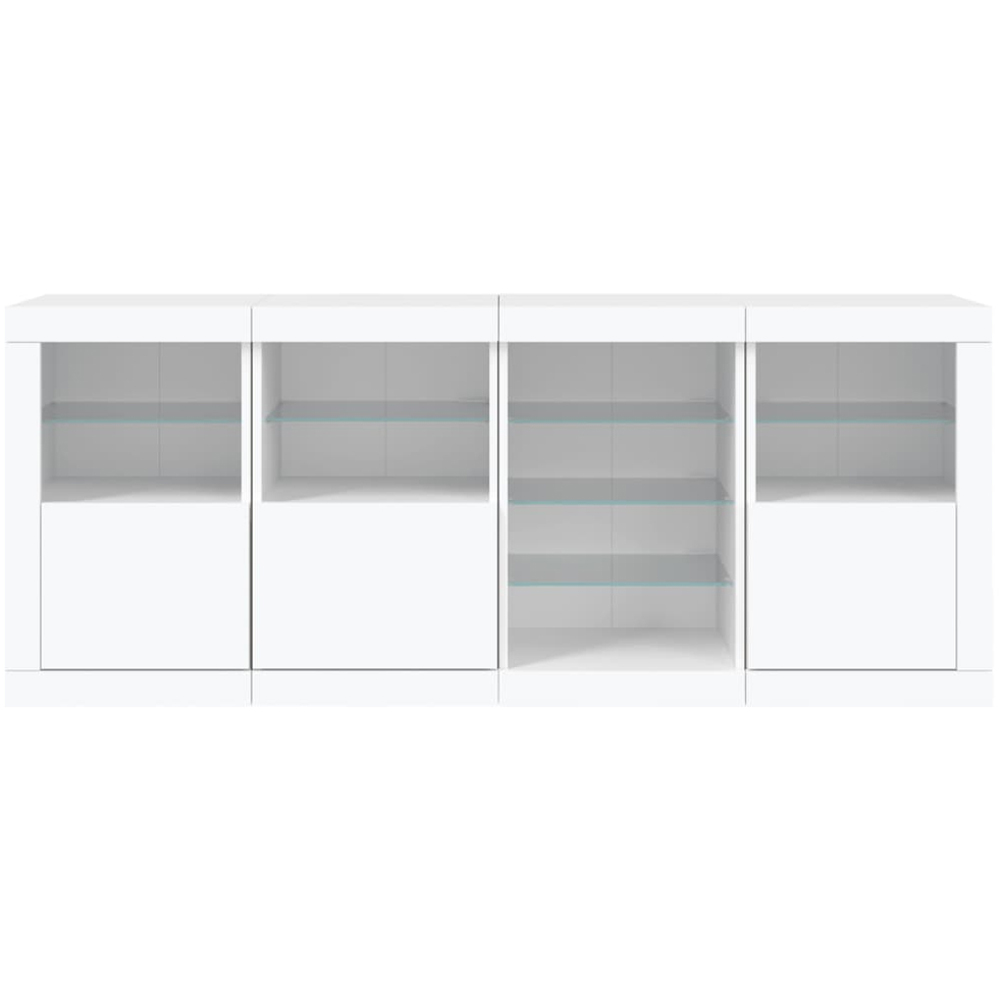 vidaXL 3 Door 10 Shelf White LED Sideboard Image 5