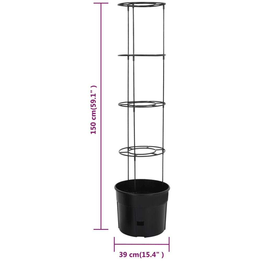 vidaXL Anthracite Polypropylene Tomato Grower Garden Planter 150 x 39cm Image 6