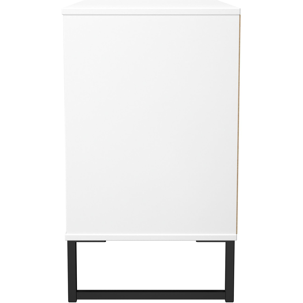 Crowndale Fluted 3 Drawer Duck and White Matt Chest of Drawers Ready Assembled Image 3