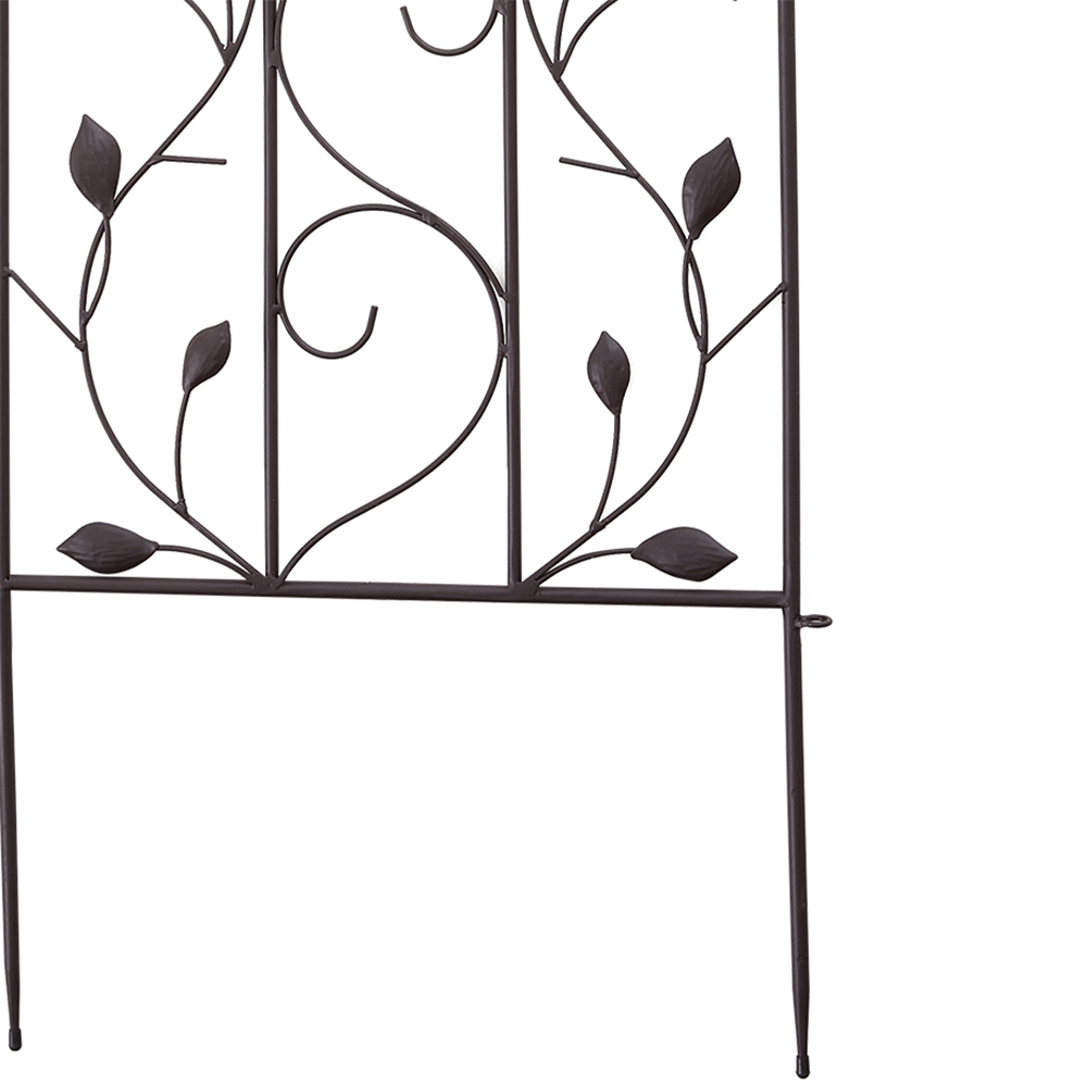 Living and Home 5.1 x 1.4ft 2 Pack Black Bird and Leaf Metal Garden Trellis Fence Panel Image 5