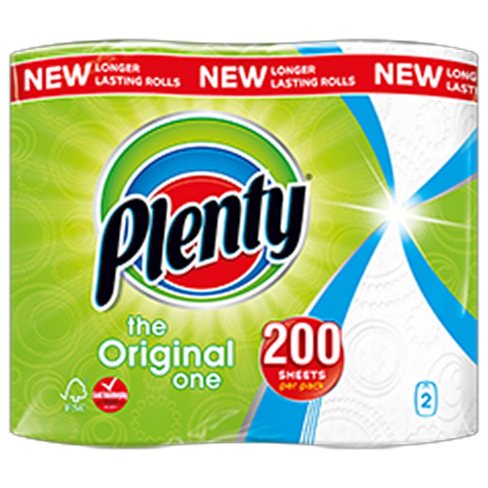 Plenty White Kitchen Towel 2 Rolls 2 Ply Image