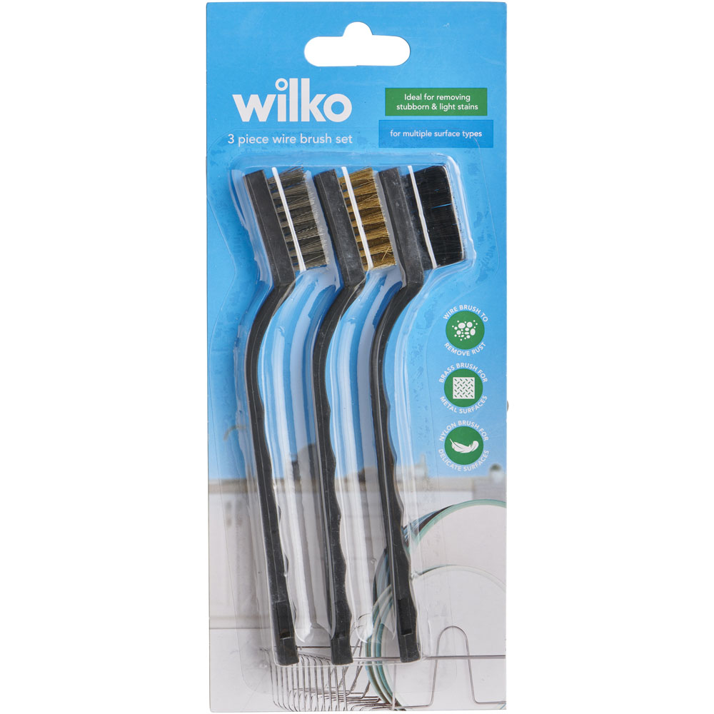 Wilko Wire Brush Set 3 Pack   Image 1