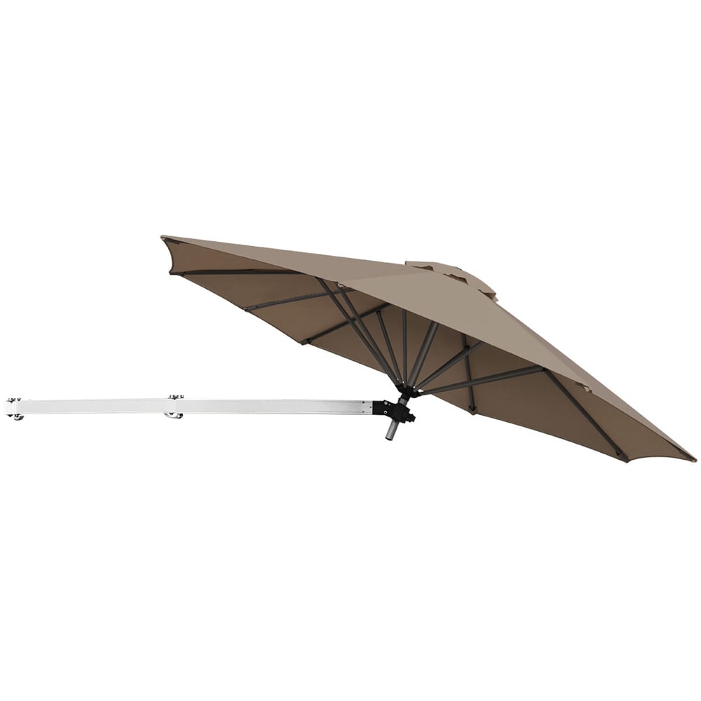 Costway Brown Large Outdoor Tilting Sunshade Umbrella Image 1