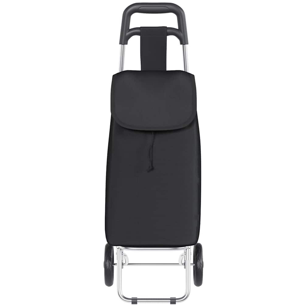vidaXL 35 x 28 x 92cm Black Foldable Shopping Trolley Image 4