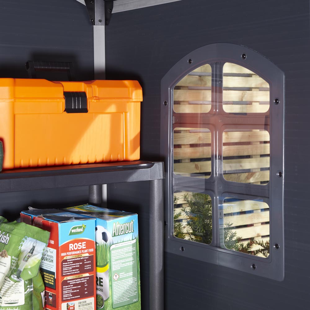 Airevale 4X3 Plastic Shed - Dark Grey Image 10