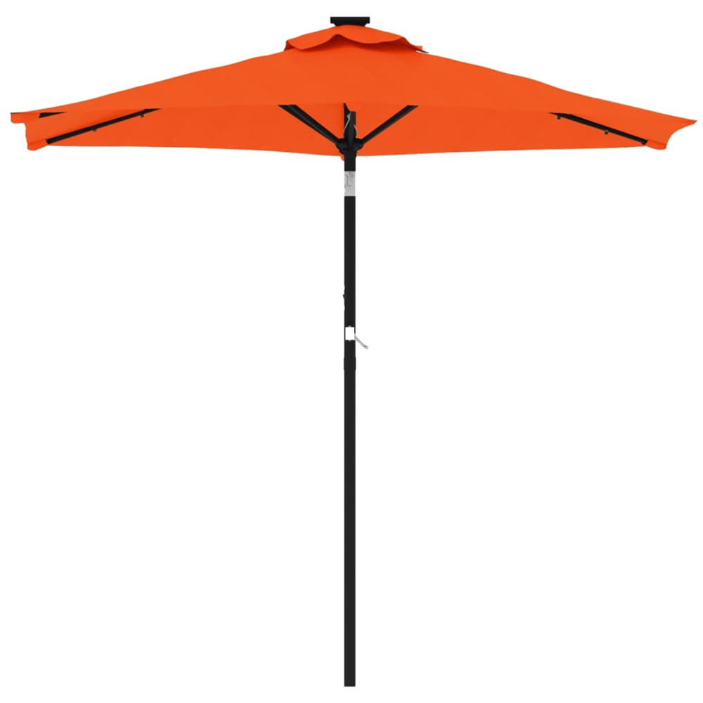 vidaXL Orange LED Light Garden Parasol with Steel Pole 2.25m Image 3