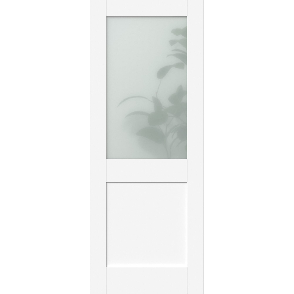 Green & Taylor White Shaker 2 Lite Frosted Glazed Prefinished Internal Door 1981 x 686mm Image
