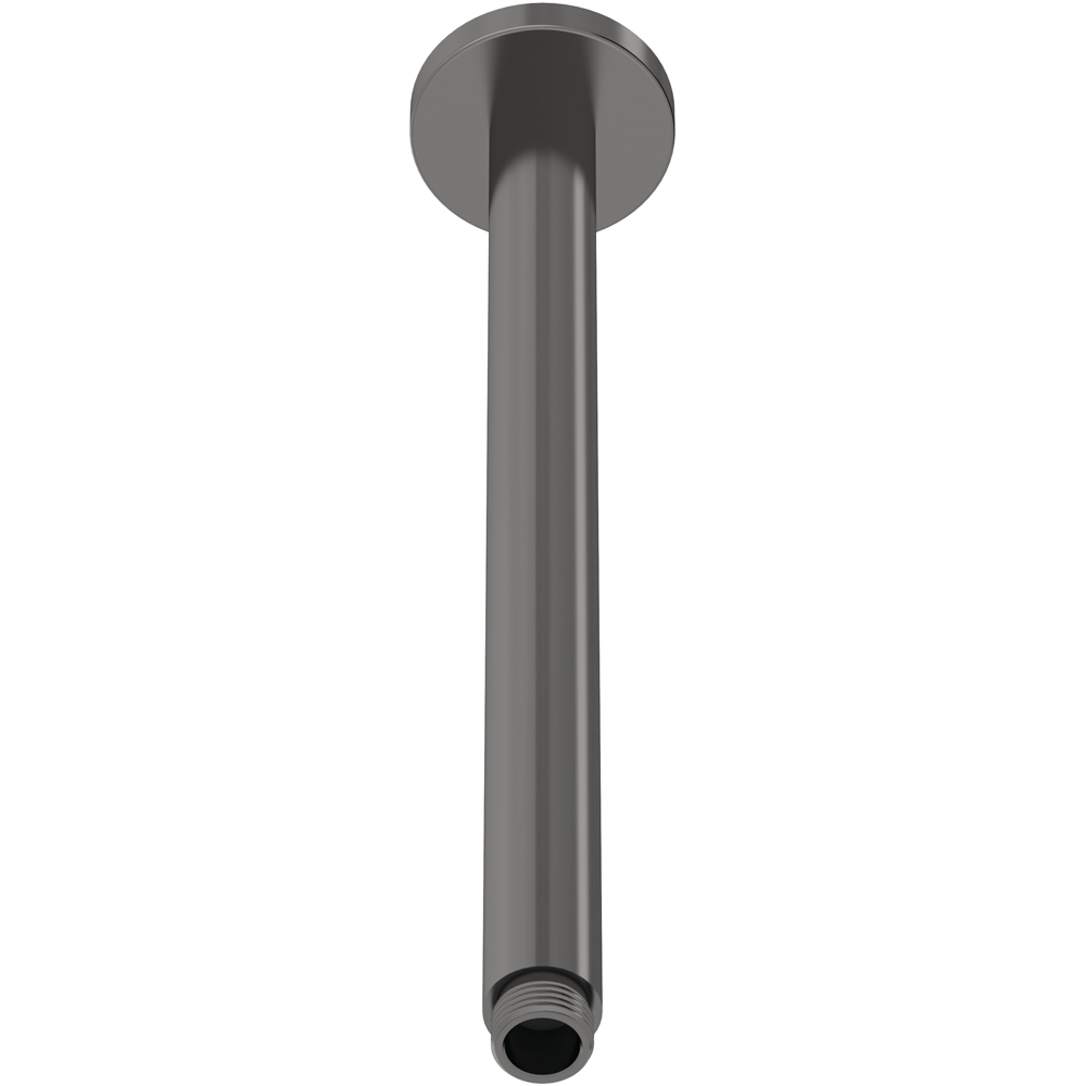 nuie Brushed Pewter Round Ceiling Mounted Arm 300mm Image 1