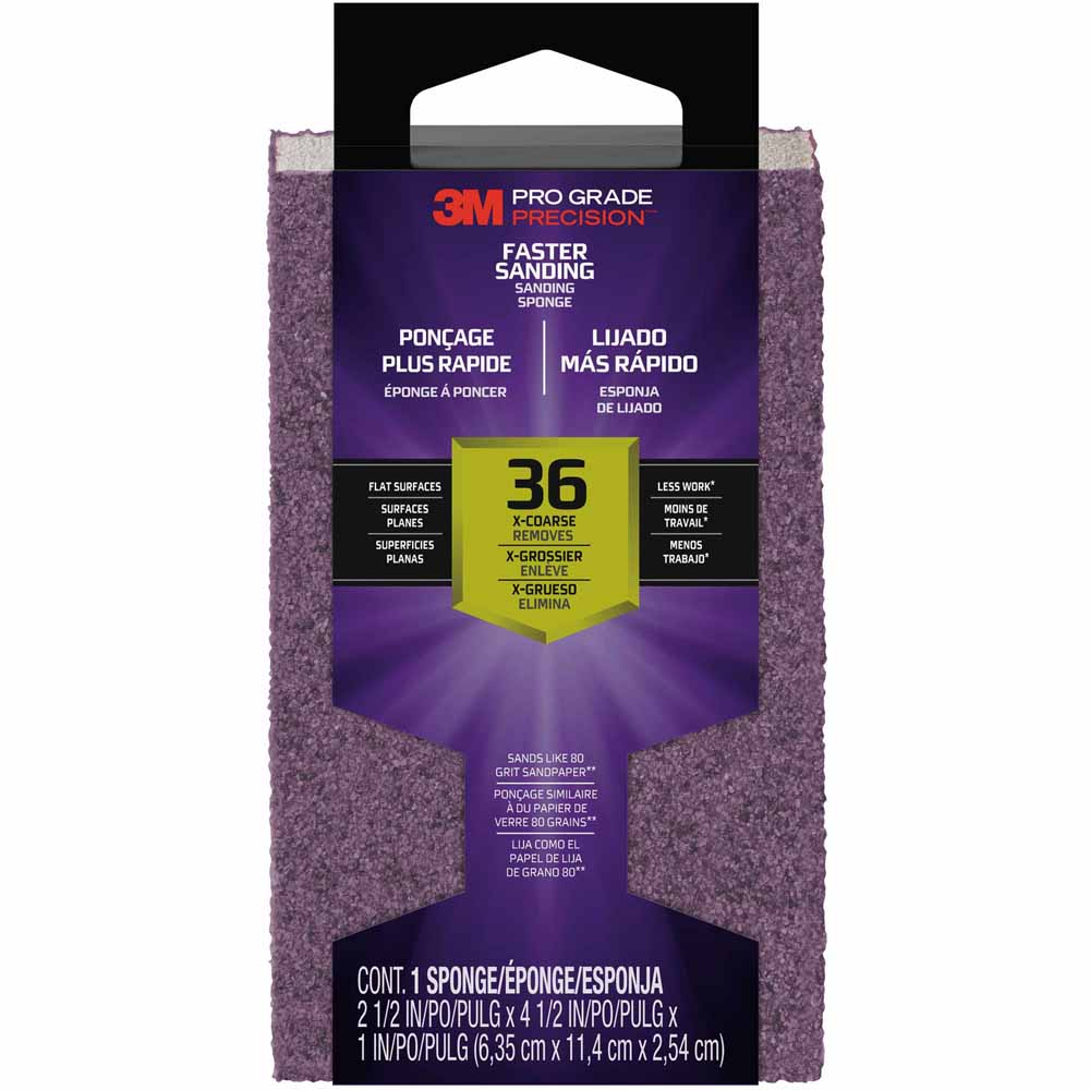 3M Sandblaster 4-1/2 In. L X 2-1/2 In. W X 1 In. 100 Grit Medium Dual Angle Sanding Sponge Mfr# 9560 - Ace Hardware