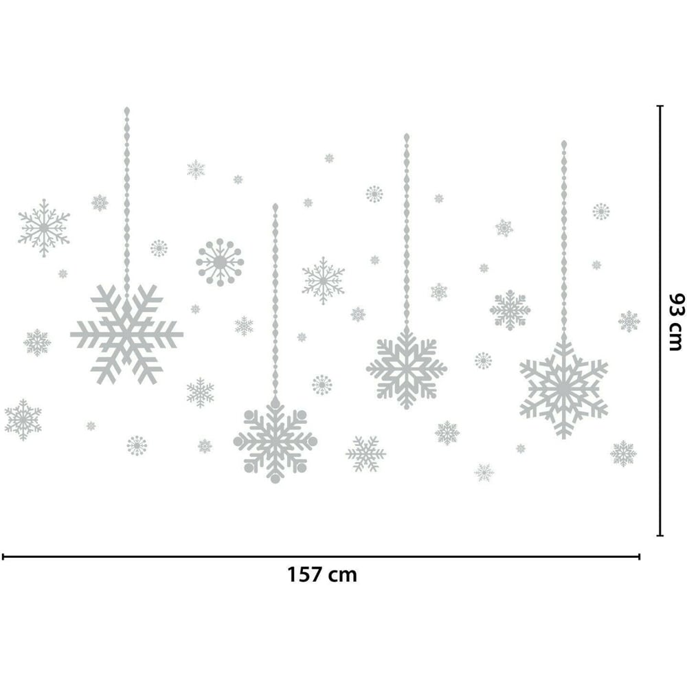 Walplus Christmas Silver Snowflakes Self Adhesive Wall Stickers 51 Piece Image 5