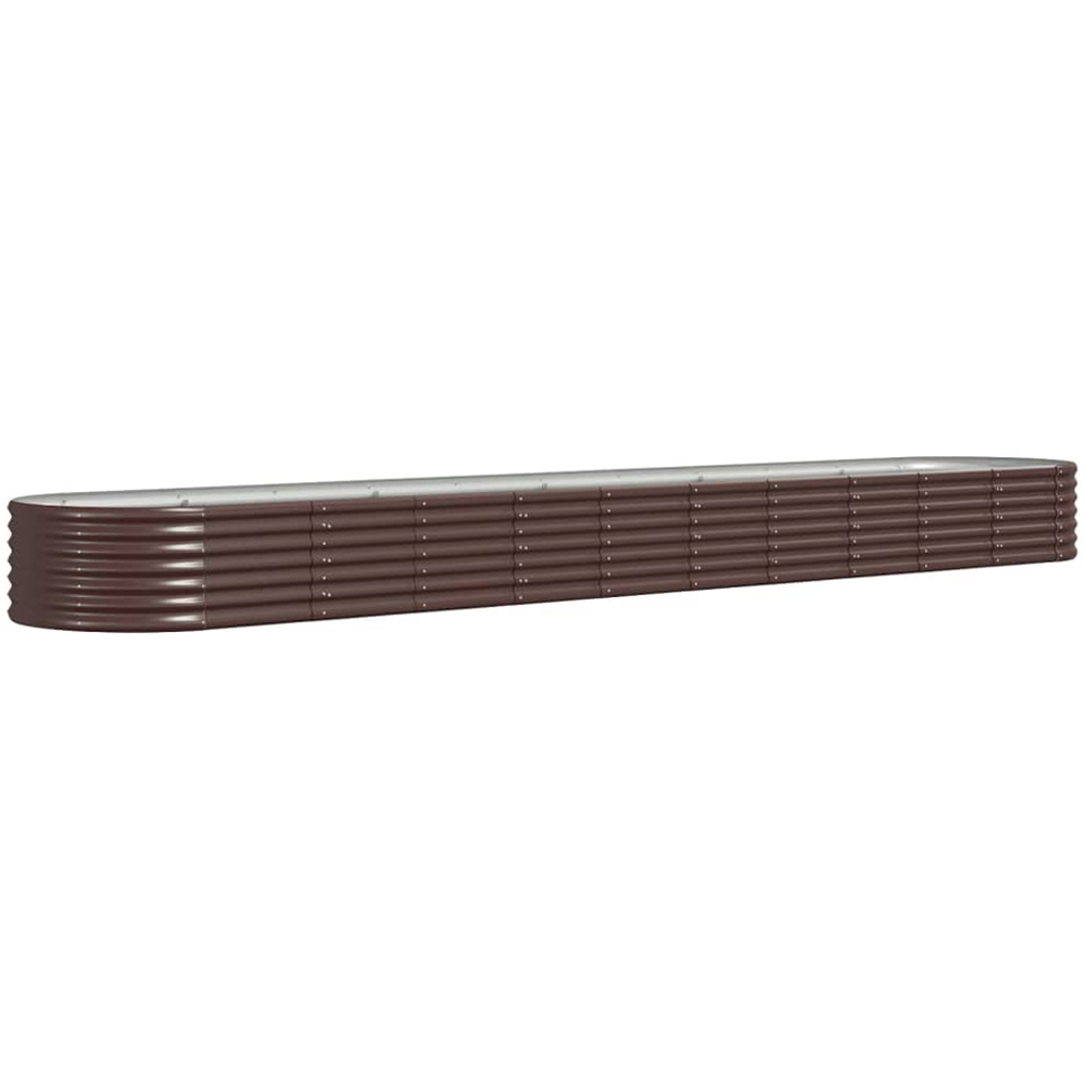 vidaXL Brown Galvanised Steel Raised Garden Bed 440 x 80 x 36cm Image 1