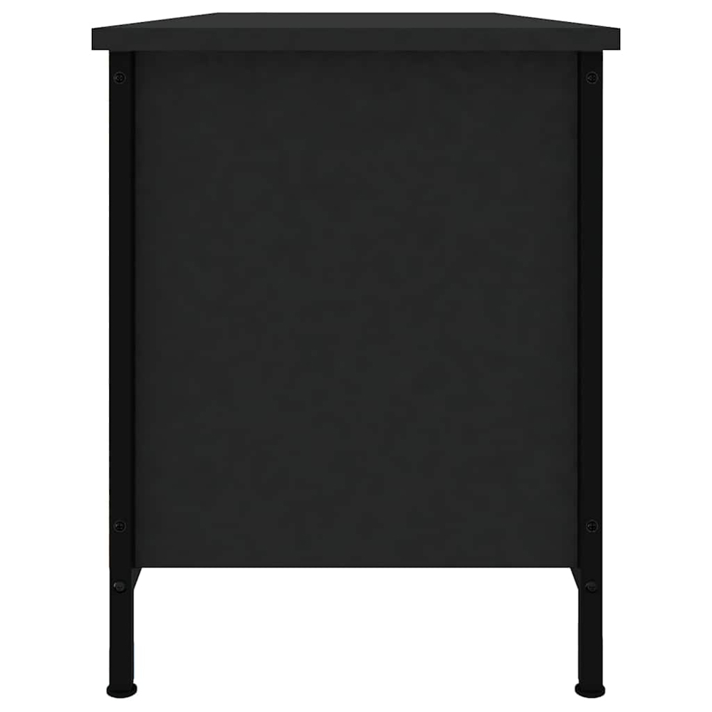 vidaXL 4 Shelf Black TV Cabinet Image 6