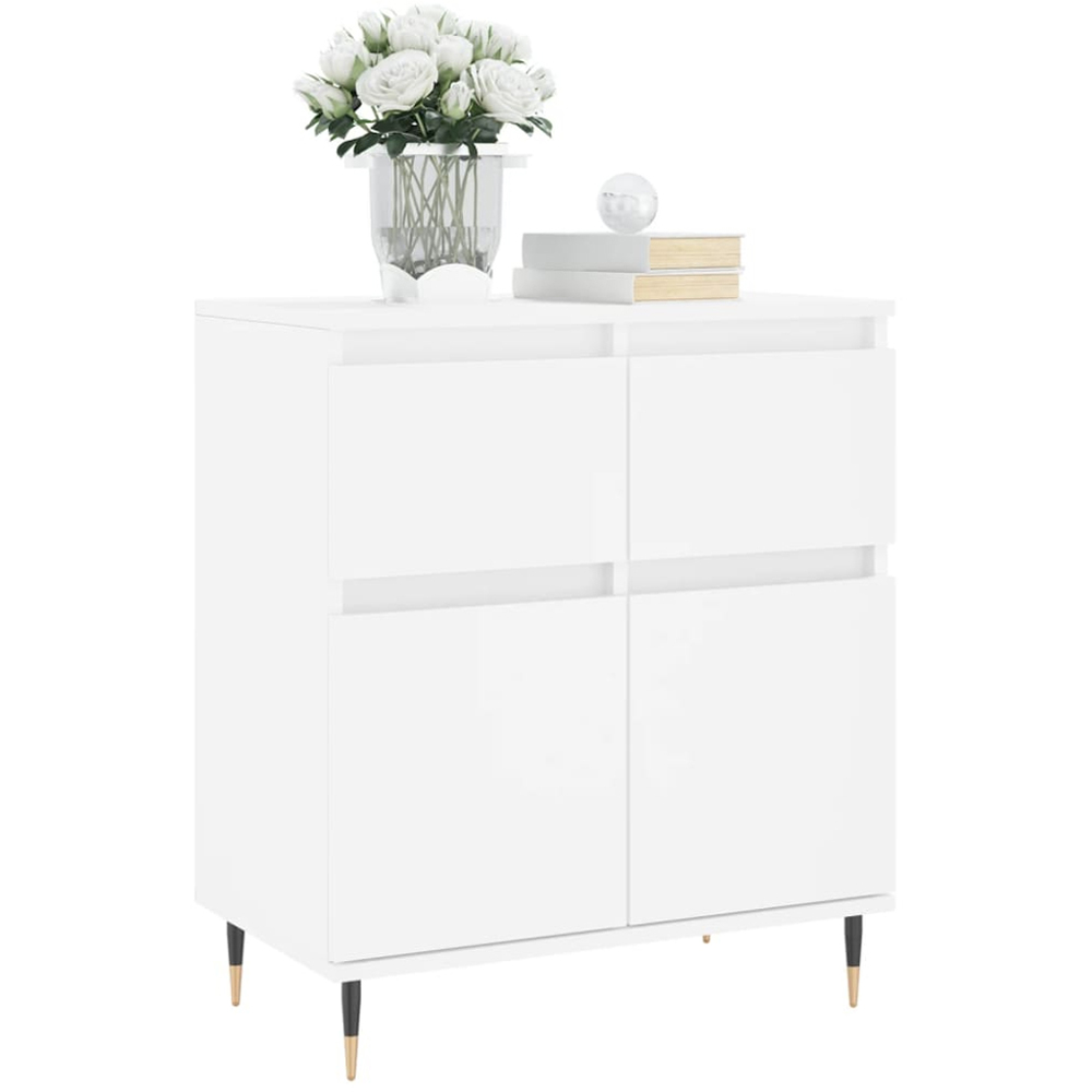 vidaXL 2 Door 2 Drawer White Sideboard Image 3