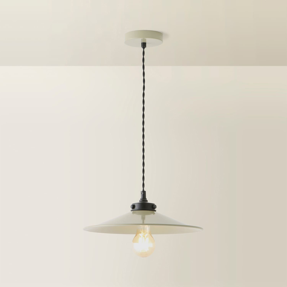 ValueLights Hampstead Green Rolled Edge Tapered Pendant Light with Bulb Image 5