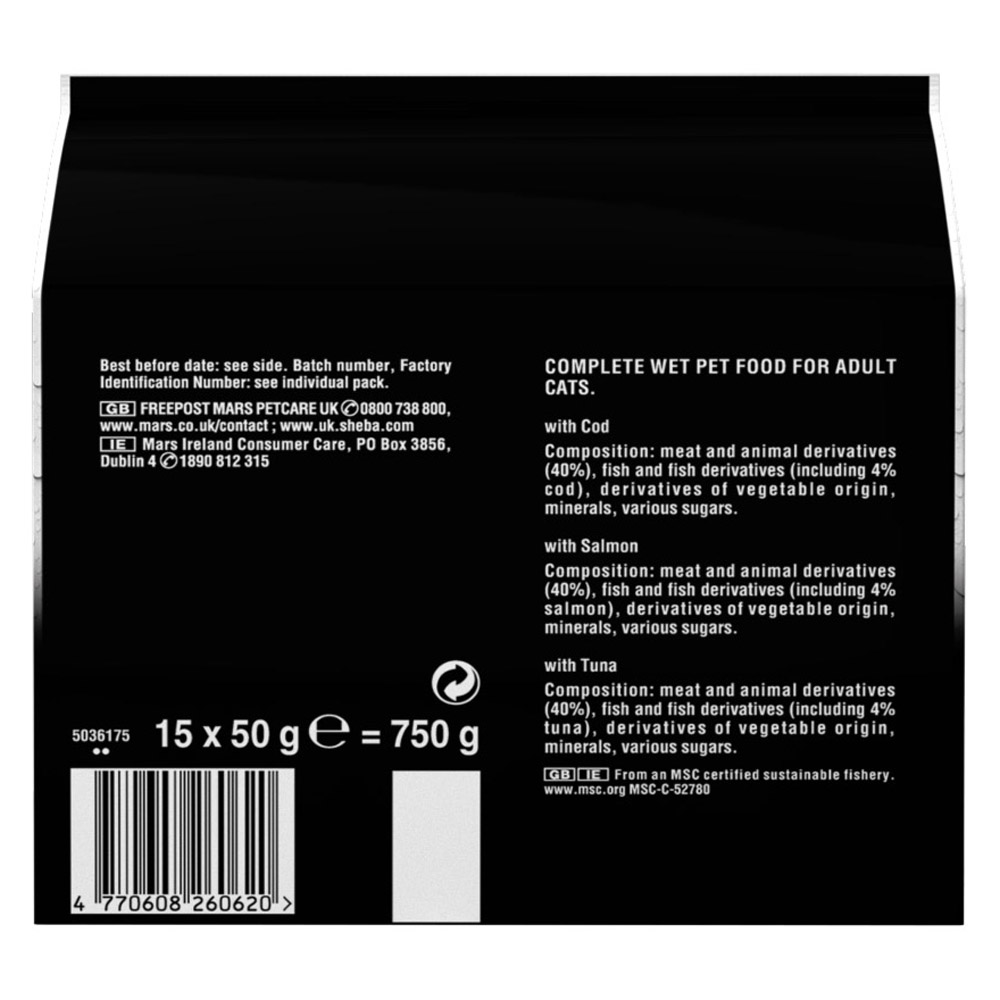 Sheba Fresh and Fine Fish in Gravy Cat Food Pouches 50g Image 2