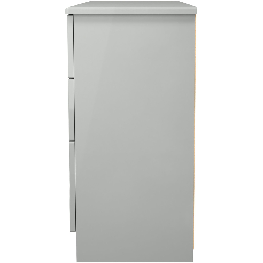 Crowndale Camden 6 Drawer Grey Gloss and Dusk Grey Kneehole Desk Ready Assembled Image 3