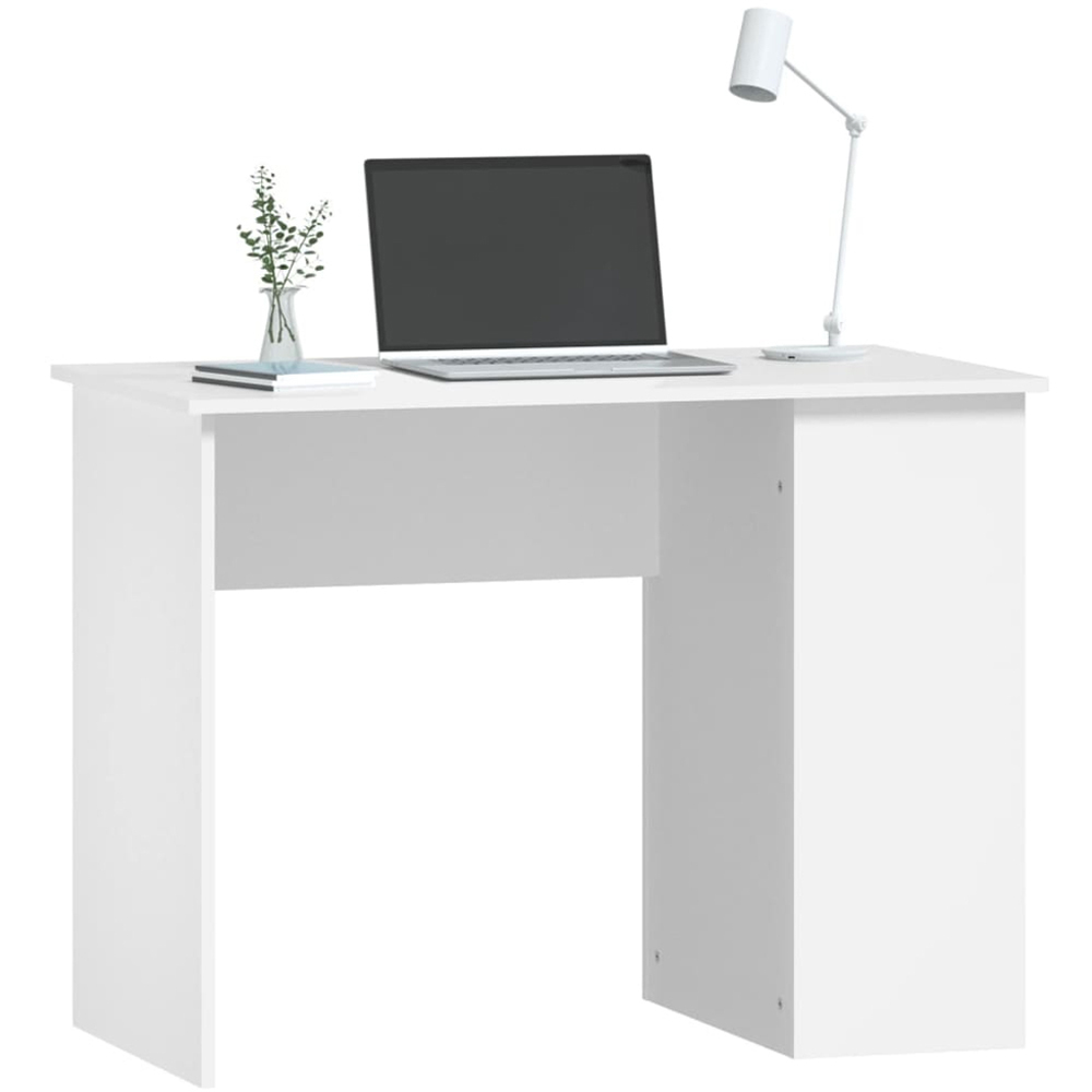 vidaXL 2 Shelf Computer Desk White Image 3