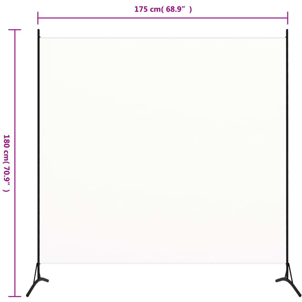 vidaXL Fabric White Panel Room Divider 175 x 180cm Image 4