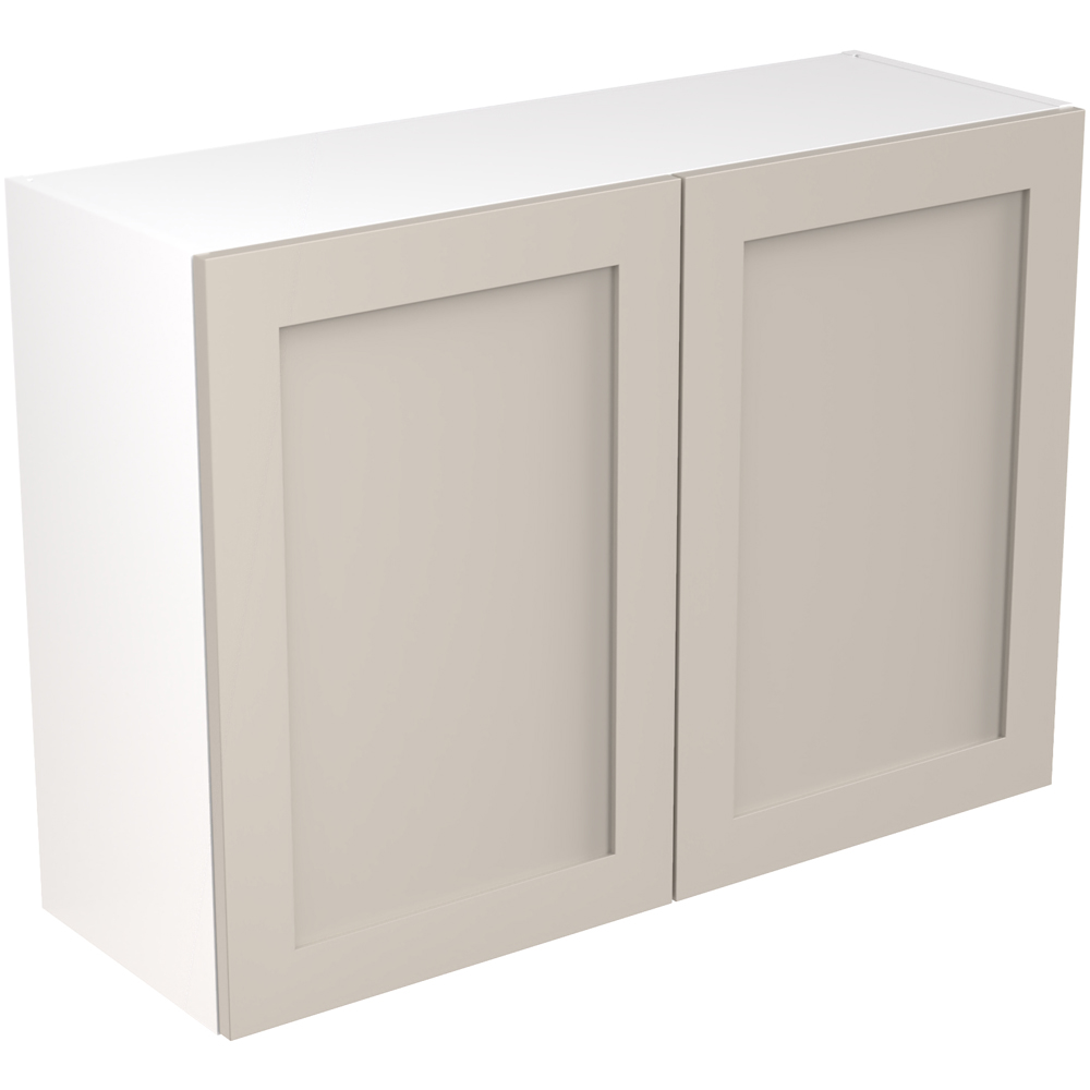 Kitchen Kit Shaker Matt Light Grey Wall Kitchen Cabinet Flatpack 1000mm Image 1