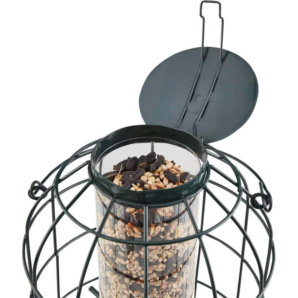 Happy Beaks 2 Port Powder Coated Mesh Hanging Bird Seed Feeder with Squirrel Guard Image 5