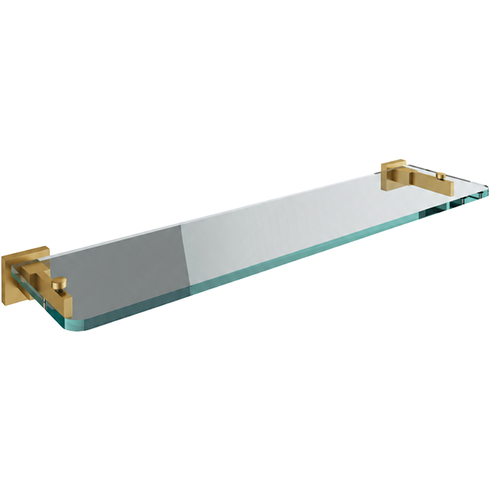 Go Bathrooms Froma Gold Wall Mounted Glass Shelf 500mm Image 1