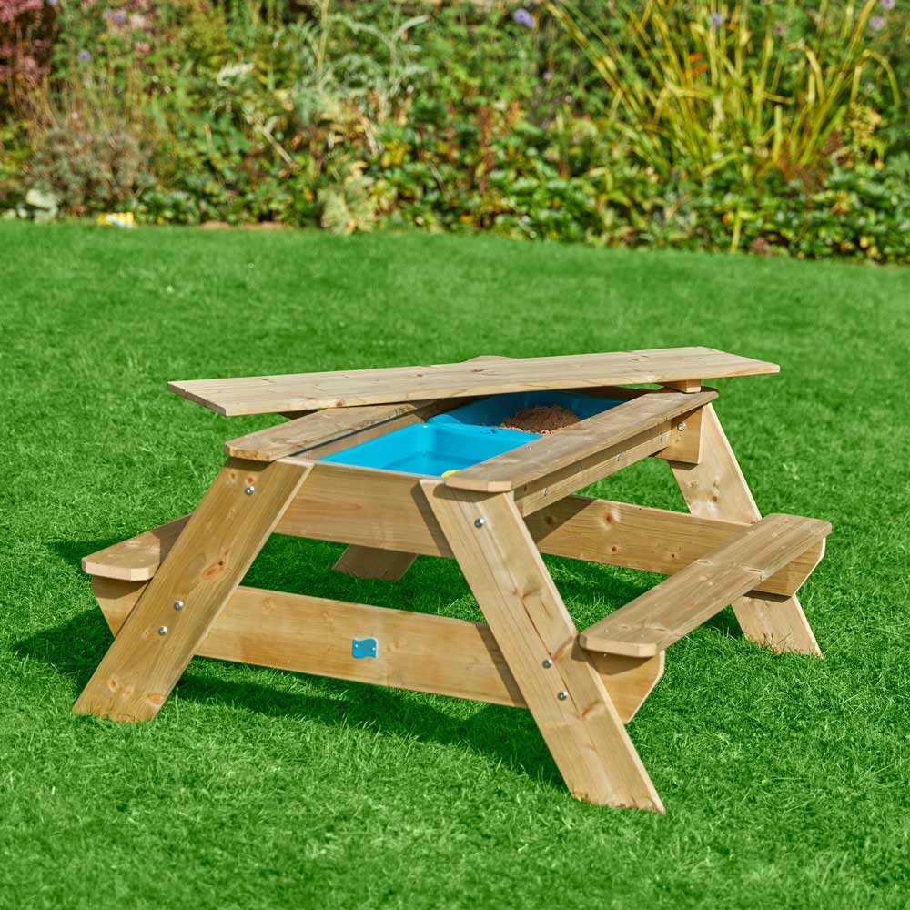 TP Deluxe Wooden Picnic Table Sandpit Image 6