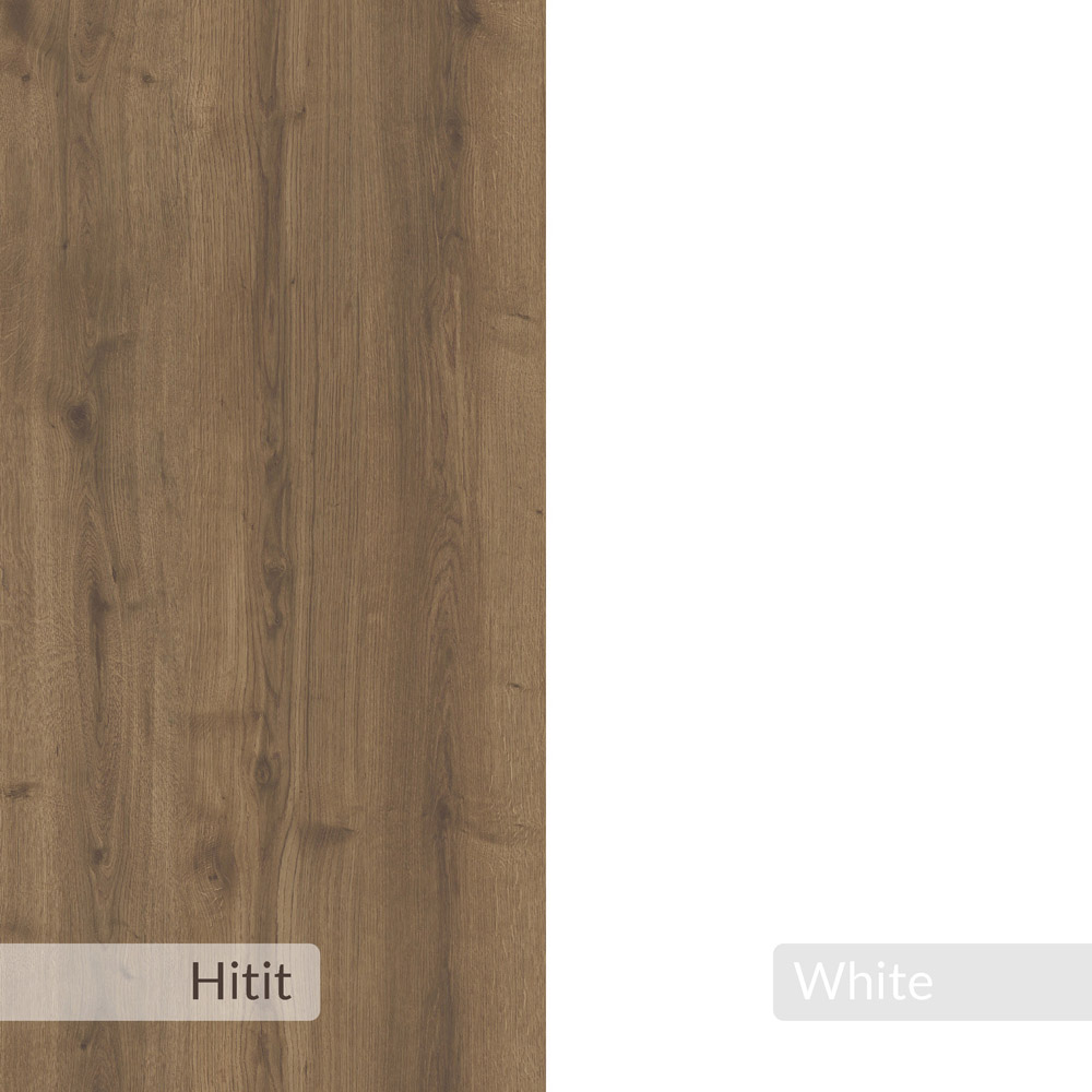Decortie Labirent Bookshelf Leg Modern Computer Desk White and Oak Effect Image 5