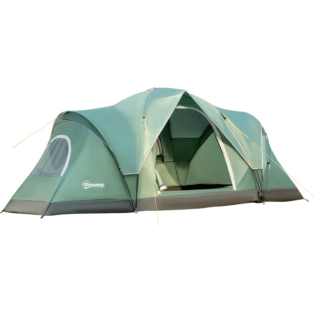 Outsunny 5-6 Person Waterproof Dome Camping Tent Dark Green Image 1