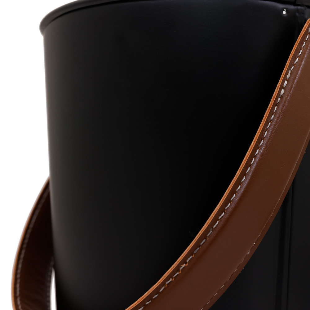 Charles Bentley Black Ash Bucket with Leather Handle Image 5